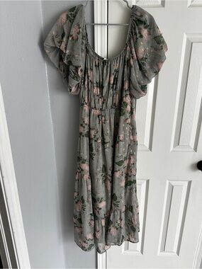 Green floral Altar’d State dress